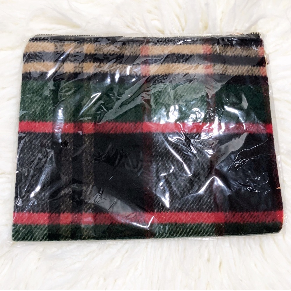 Festive Woven Plaid Zip Clutch - Zippered Bag - Picture 5 of 5
